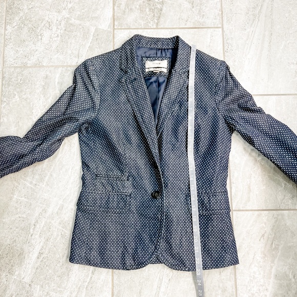 J. Crew Navy Polka Dot Schoolboy Blazer Jacket Size 00 - Picture 8 of 10
